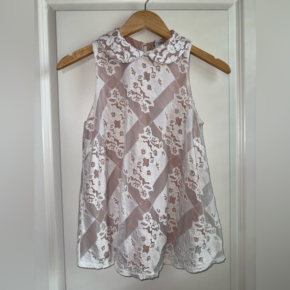 Nanette Lepore Floral Lace Sleeveless Blouse Women’s Size 4